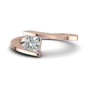 Bague Francesca diamant princesse 0.50 carat or rose